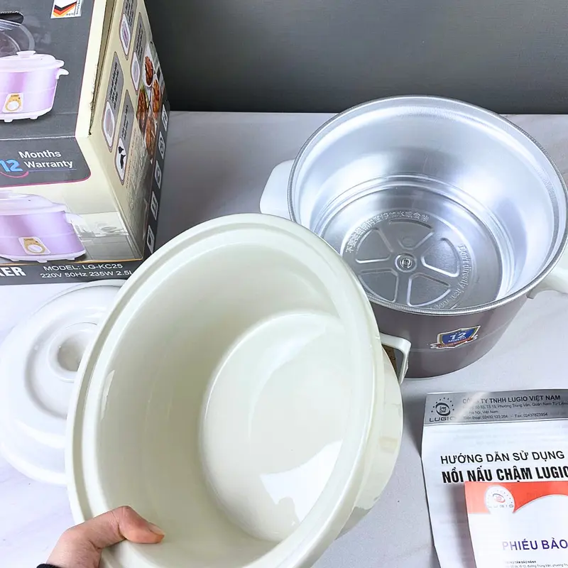 Nồi nấu chậm thương hiệu LUGIO Model LG-KC15 (1.5L)/LG-KC25 (2.5L)/LG-KC35 (3.5L) 3