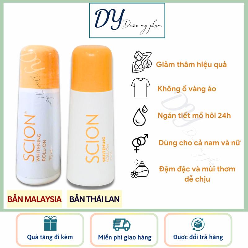 Lăn Khử Mùi Scion Whitening Roll-on Malaysia Giúp Giảm Mùi Cơ Thể Và Giảm Thâm 75ml