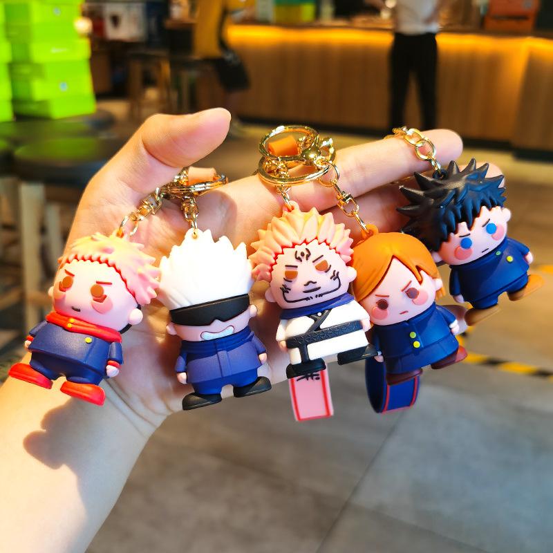 Dây Chuyền Chìa Khóa Silicon, Chủ Đề Jujutsu Kaisen, Mô Hình Satoru Gojo Và Geto Suguru, Móc Chìa Khóa, Móc Khóa Anime, Quà Tặng Cho Bạn Bè Women Nữ 5