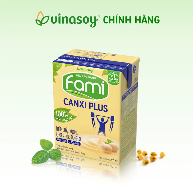 Thùng sữa đậu nành Fami Canxi Plus nguyên vị (ít đường) 36 hộp x 200ml) 6