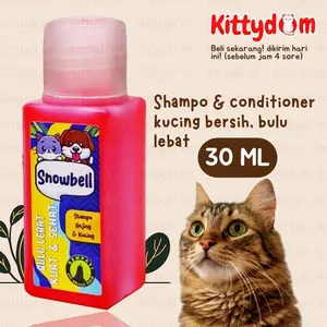 KITTYDOM Snowbell Shampo 30 ml Sampo Kucing Anjing Anti Obat Kutu Scabies Basmi Jamur Jamuran Cegah Rontok Bulu Sehat Degreaser Pet Grooming Anti Tick Kitten Anjing Anabul