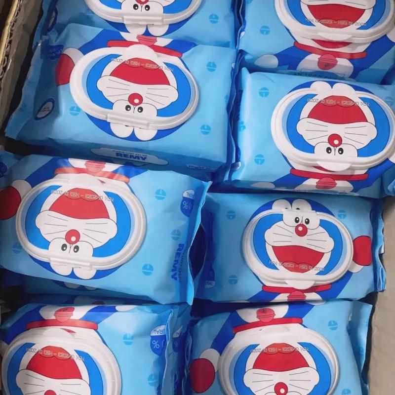 Tặng 10khẩu trang 5D Combo 15 bịch khăn ướt Doremon Phú Đạt + 2 bịch khăn khô tặng kem cho bé - Hàng không phôi giấy mềm mịn dai thấm nước tốt xuất xứ Việt Nam