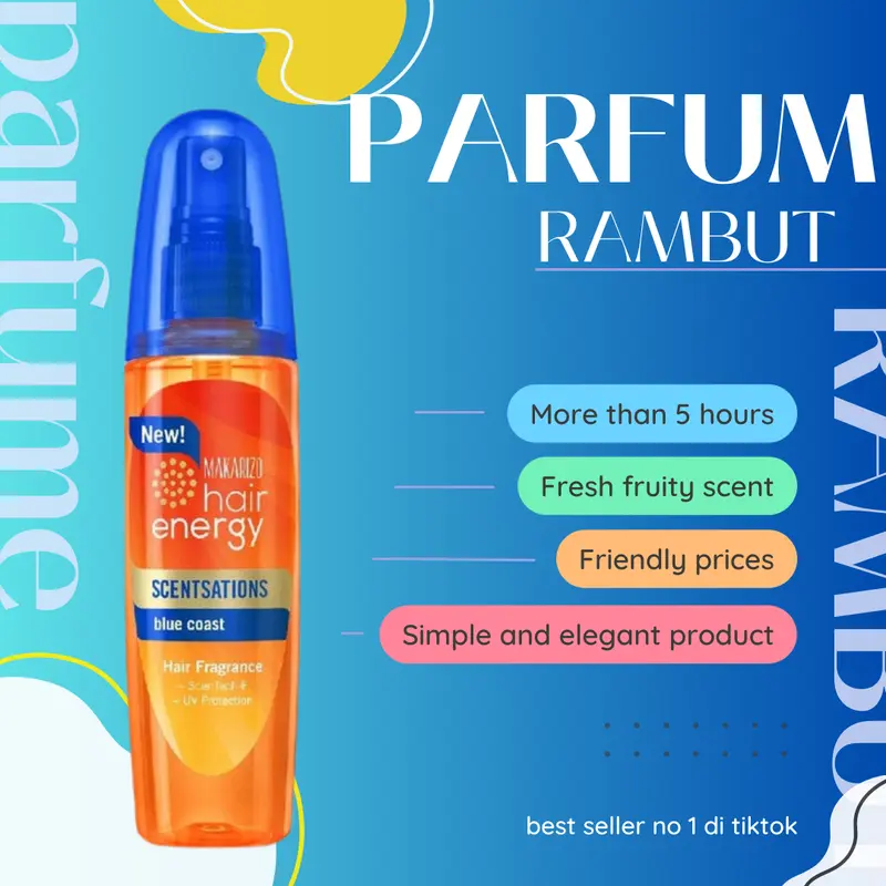 VITAMIN RAMBUT / PARFUM RAMBUT  WANGI - BPOM BY MAKARIZO -    Blue Coast 100 mL Bau 0
