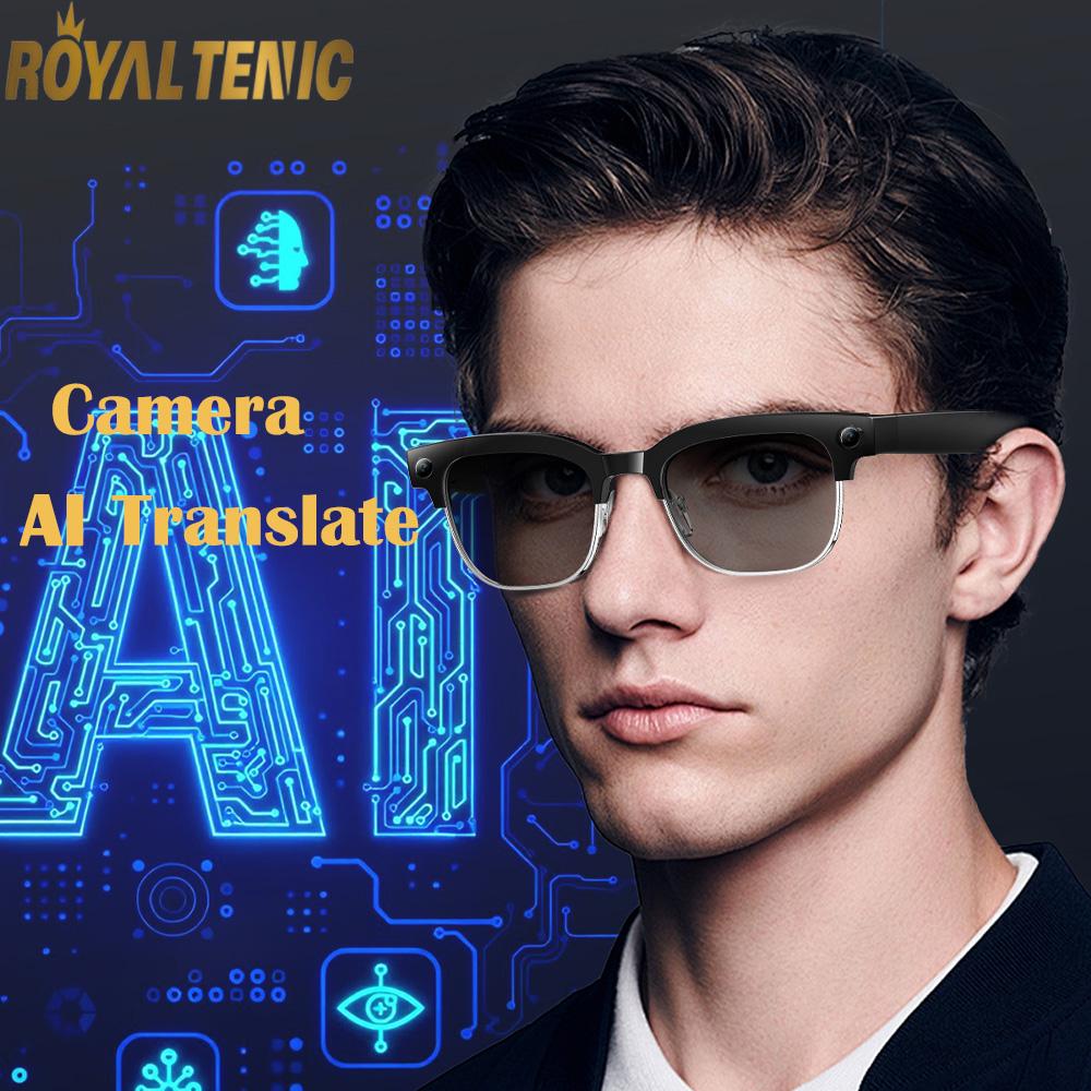 AI Smart Glasses with 8MP Camera Video Recording 100+ Languages Translation Sunglasses Bluetooth Call Music Play Men Women 2025