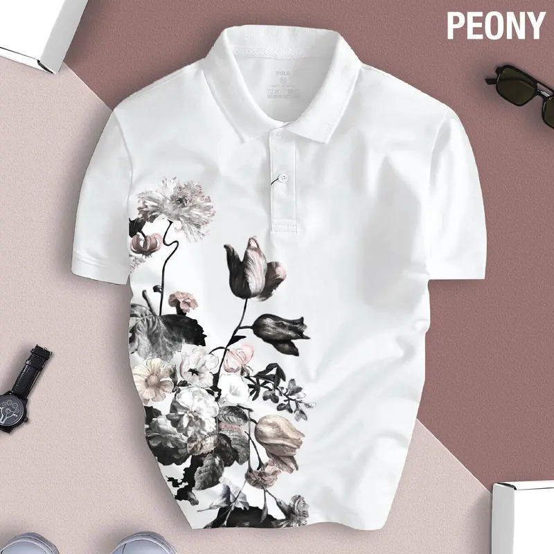 Áo Thun Polo UNISEX Nam Nữ PEONY thiết kế sắc nét, nổi bật, trẻ trung, chuẩn form Menswear Top Tre Shirt 1