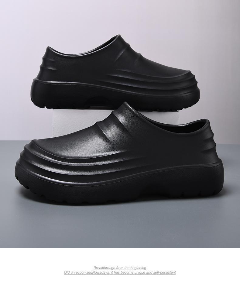 Product Introduction of New Styles Wholesale Nude Black Working Shoes for Men Chef Waterproof Clogs Factory in China Low Price Eva Lightweight 14