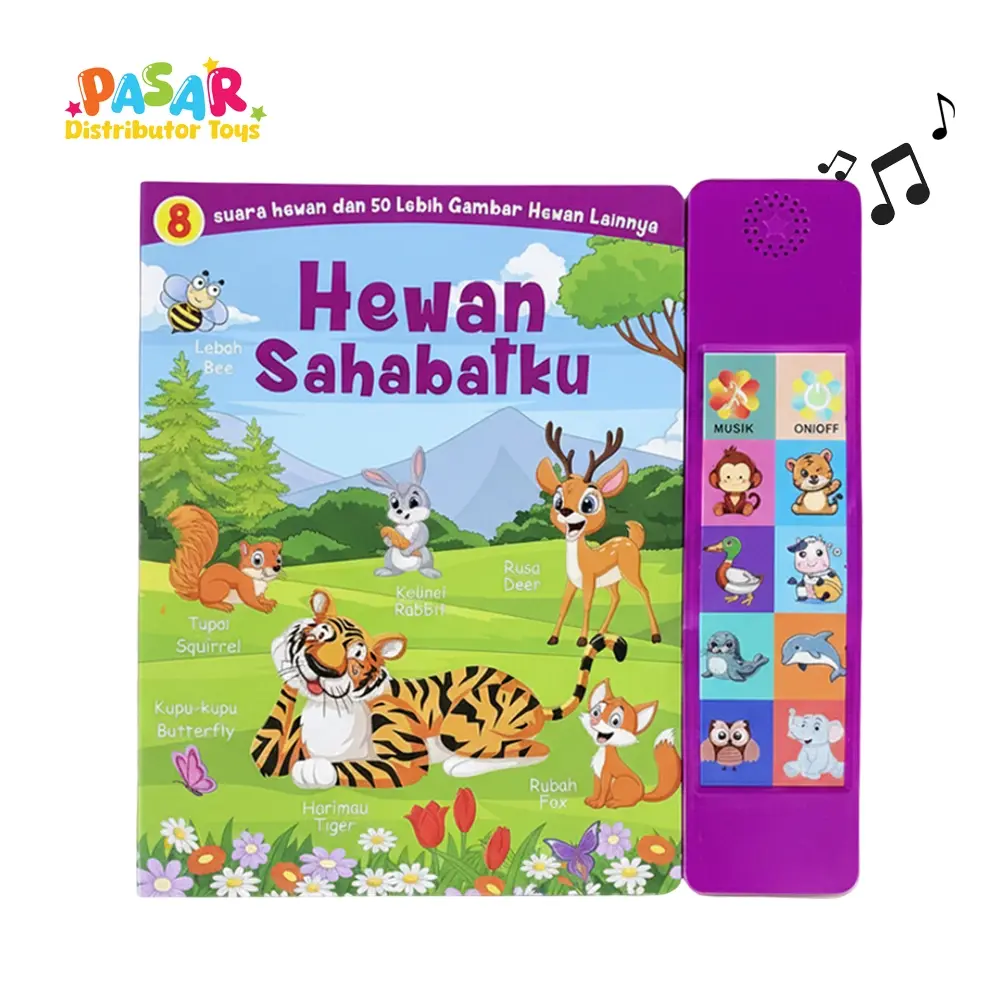 Mainan Anak HEWAN SAHABATKU BTC-3041 Mainan Buku Belajar Elektronik 8 Tombol Suara 50 Edukasi
