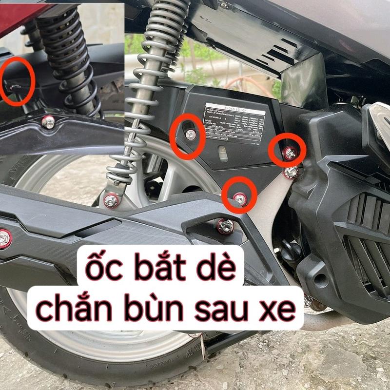 Ốc SALAYA giữ Dè Chắn Bùn sau xe TAY GA VARIO/ AB125-150-160(2013-2024)/SH MOD Phụ Kiện Phụ Tùng Cao Su