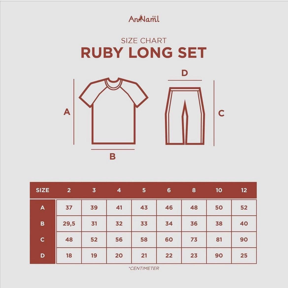 An-Naml Kids - Ruby Long Set - Setelan Anak Sporty Usia 2-12 Tahun