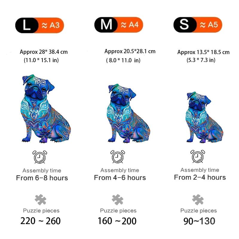 Dog Pattern Wooden Jigsaw Puzzle, 1 Set Irregular Animal Shape Learning Puzzle, Creative Birthday and Holiday Gift Options 1
