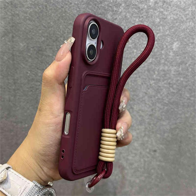 Ốp Điện Thoại Có Ngăn Ví Có Khe Cắm Thẻ, Có Dây Đeo Tay Và Dây Đeo, Dành Cho iPhone 13, 14, 15, 16, Pro Max, 11, 12, 14 Plus, Được Làm Bằng Nylon, Ốp Lưng Sốc Có Dây Đeo