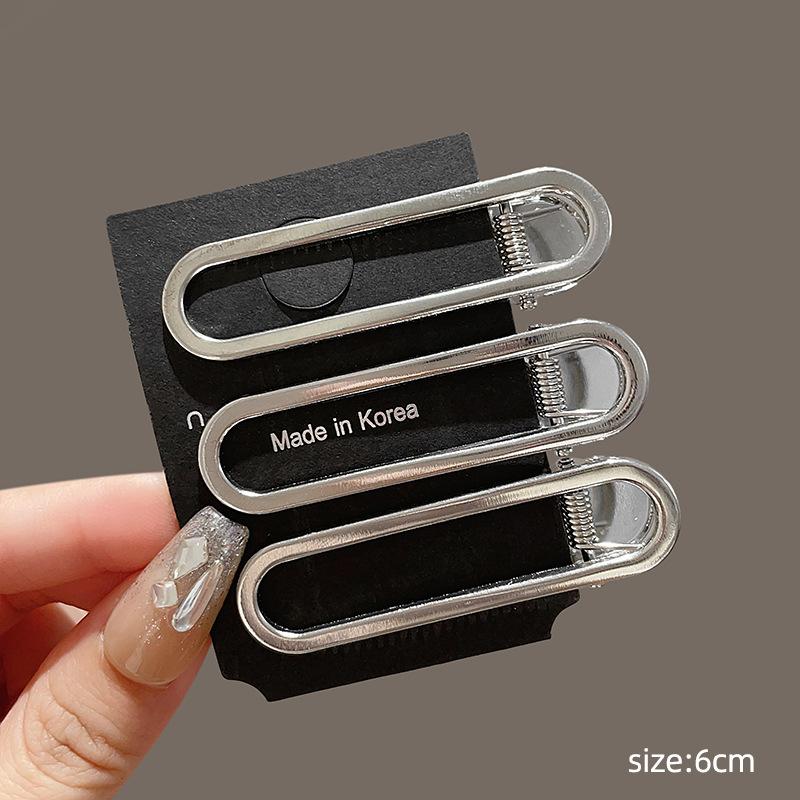 Kẹp Tóc Mái, Kim Loại Màu Bạc Kẹp Chữ Rỗng Và Gãy, Kẹp Bên XINGX Women Nữ 4