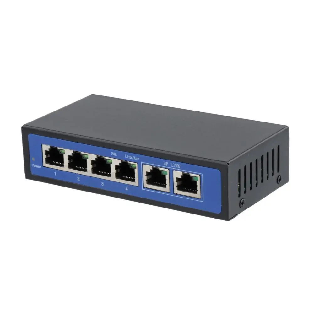 6Ports Over PoE Switch 4,5+/7,8- Support 12V 24V 48V