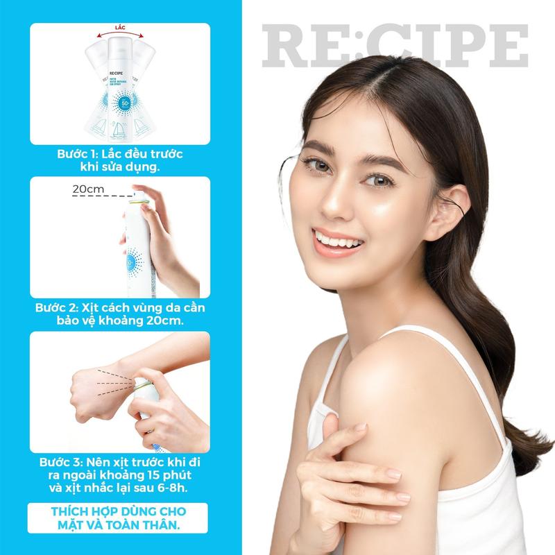 Product Introduction of [HCM CHÍNH HÃNG] Xịt Chống Nắng RECIPE Phyto Water Defense Sun Spray 180ml SPF50+ PA++++ - Chống Nắng Sun Cream 19