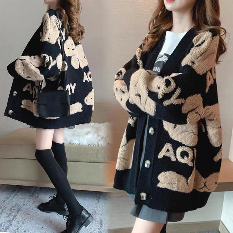 Áo khoác len cardigan nữ form rộng bigsize dáng dài dày dặn phong cách trẻ trung sang chảnh