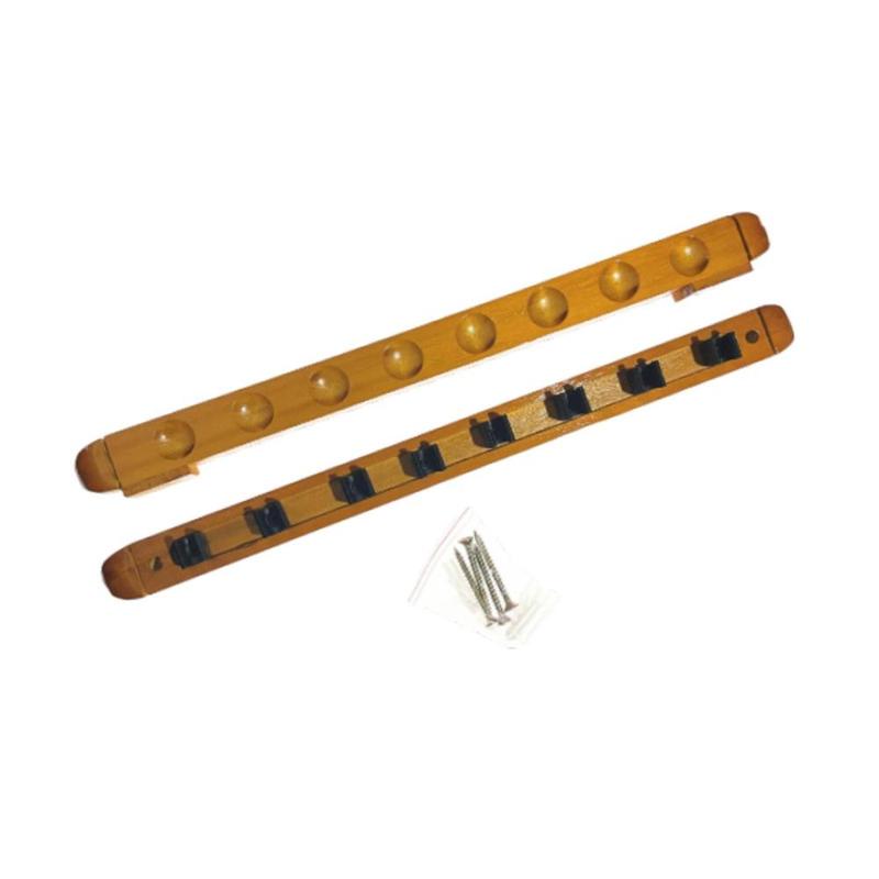 Billiard Pool Cue Rack Pool Accessories Wooden Wall Mount for Players Community Center Sports Clubhouse Family Recreation Room 8