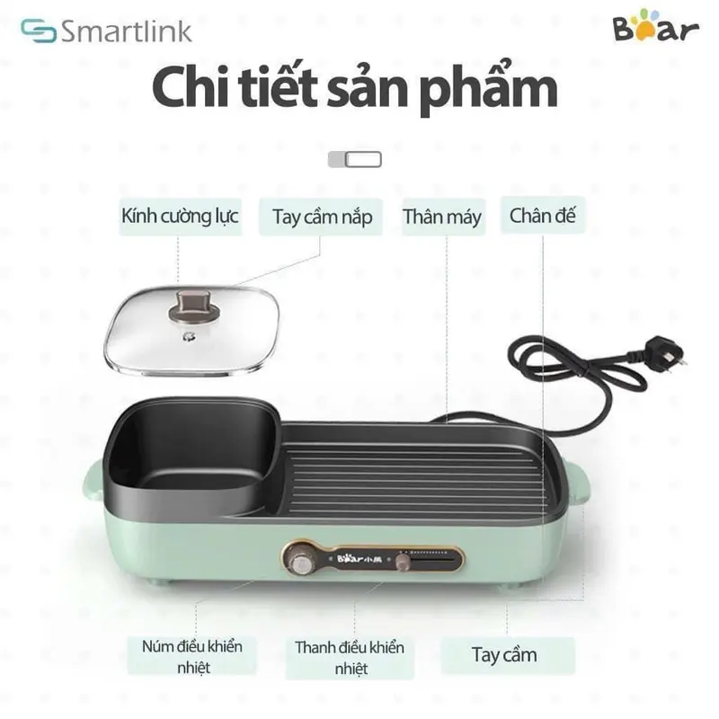 LẨU NƯỚNG BEAR ĐA NĂNG 2in TRONG 1 C15G1 4