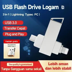 2TB Flash Drive For Ip  Typec  3IN1OTG ISO Flashdisk High Speed USB 3.0 Flash Drive Flashdis Flash Disk[lightning+TYPEC+USB]