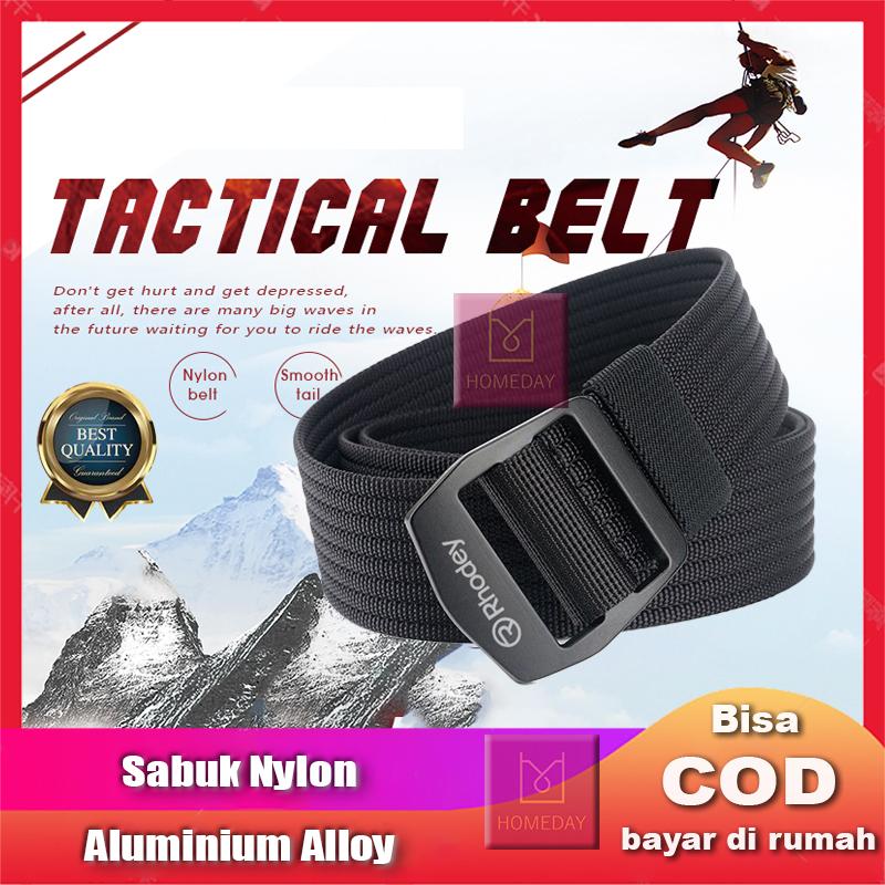 Rhodey Sabuk Pria Ikat Pinggang Tactical Nylon Aluminium Alloy Tebal Tali Gesper Metal F107 Belt 0