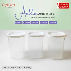 【CALISTA】TOPLES ANDINI FOOD KONTAINER / ANDINI SEALWARE SET 3PCS BPA FREE