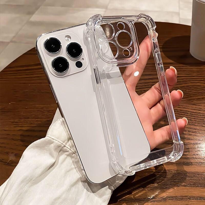 Ốp Điện Thoại Trong Suốt, Thiết Kế Đơn Giản, Tương Thích Với iPhone 13, 12, 11, Pro Max, 15, 14, 7, 8 Plus, X, XR, XS MAX, SE 2020, Chất Liệu Silicon TPU Mềm, Bốn Góc, Chống Rơi, Ốp Bảo Vệ 2