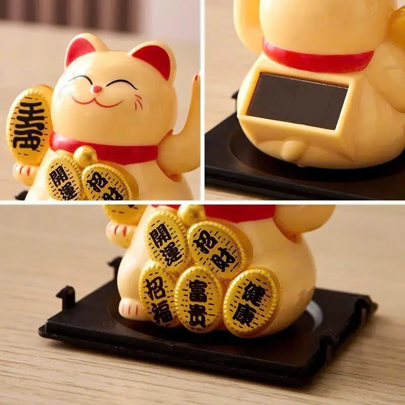 Mèo thần tài may mắn Mini vẫy tay dùng năng lượng mặt trời Nhật bản [Cocaf Decor Japan] 5