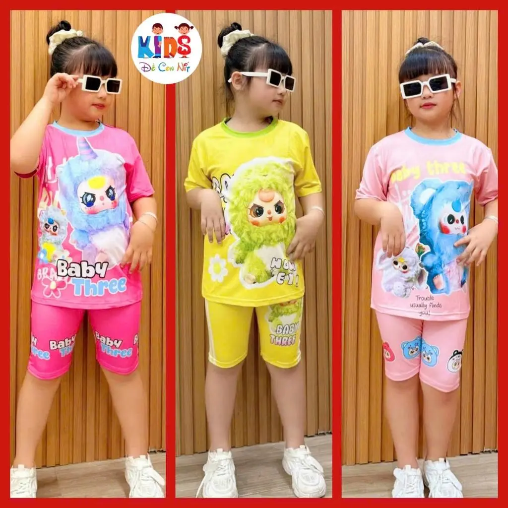 ( 12-47 KÝ) BỘ NGỐ BABY THREE THUN LẠNH CAO CẤP BÉ GÁI - ĐỒ BỘ TRẺ EM