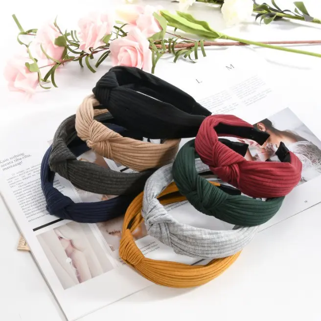 BISA COD F5176 Bando Korea / Bando Bandana Polos Wanita / Headband / Bando Simpul Wanita Hadiah Plastik 4