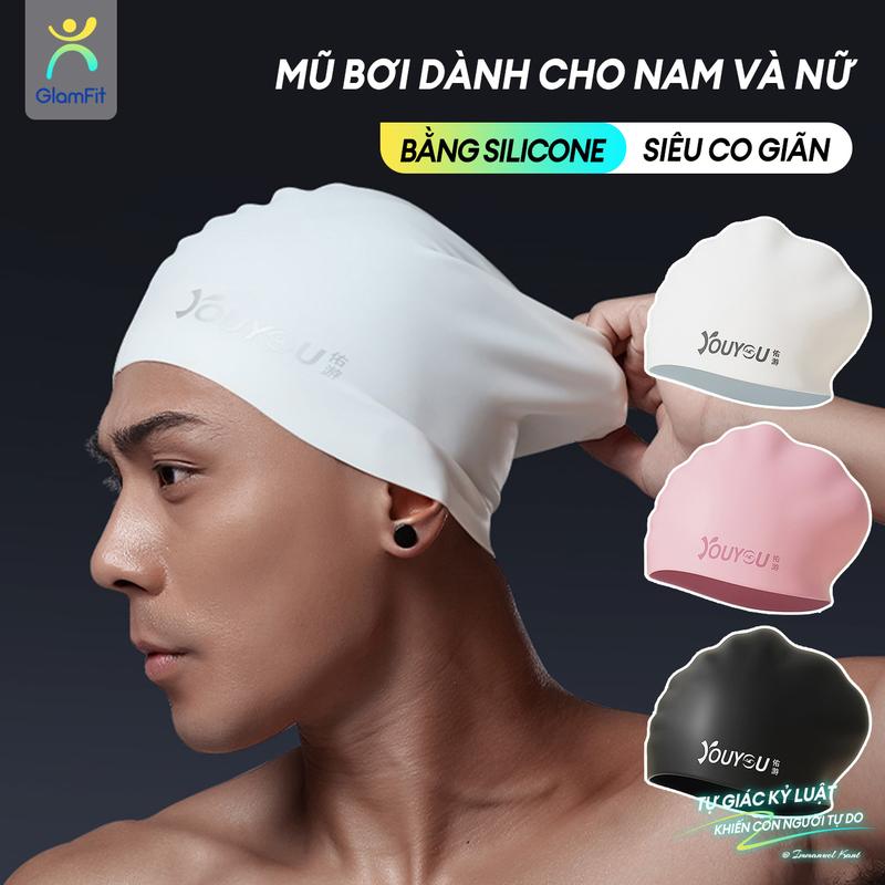 [Gửi hàng từ việt nam]Mũ Bơi Mũ Bơi Mũ Silicon Nam Nữ Người Lớn Ngăn Ướt Tóc Mũ Bơi Che Tai 7