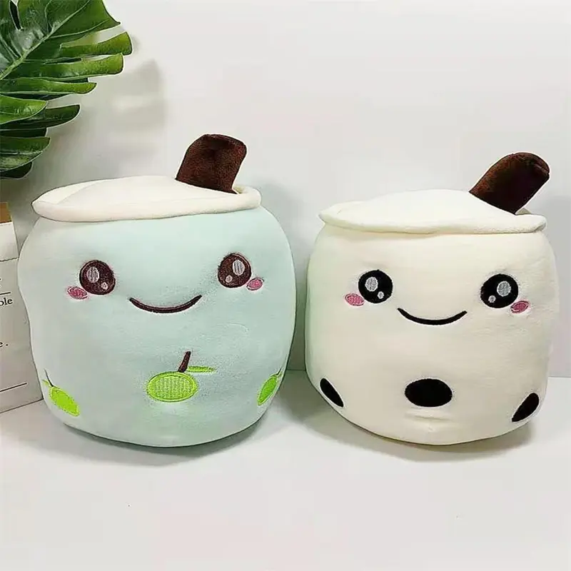 Cute Pet Bubble Tea Cup Plushie, 1 Count Cartoon Design Pet Plush Toy, Boba Milk Tea Pet Stuffed Toy 7