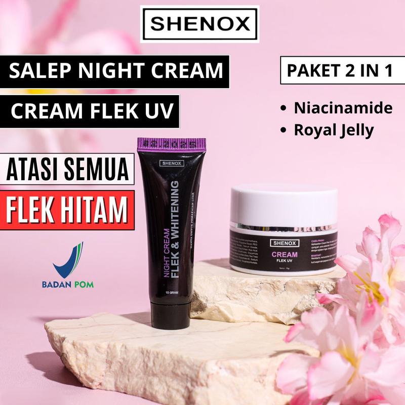 Product Introduction of Shenox Skincare Cream Flek UV Dan Night Cream Whitening Salep Flek Hitam Membandel Menahun Pemutihan Bebas Alkohol 0