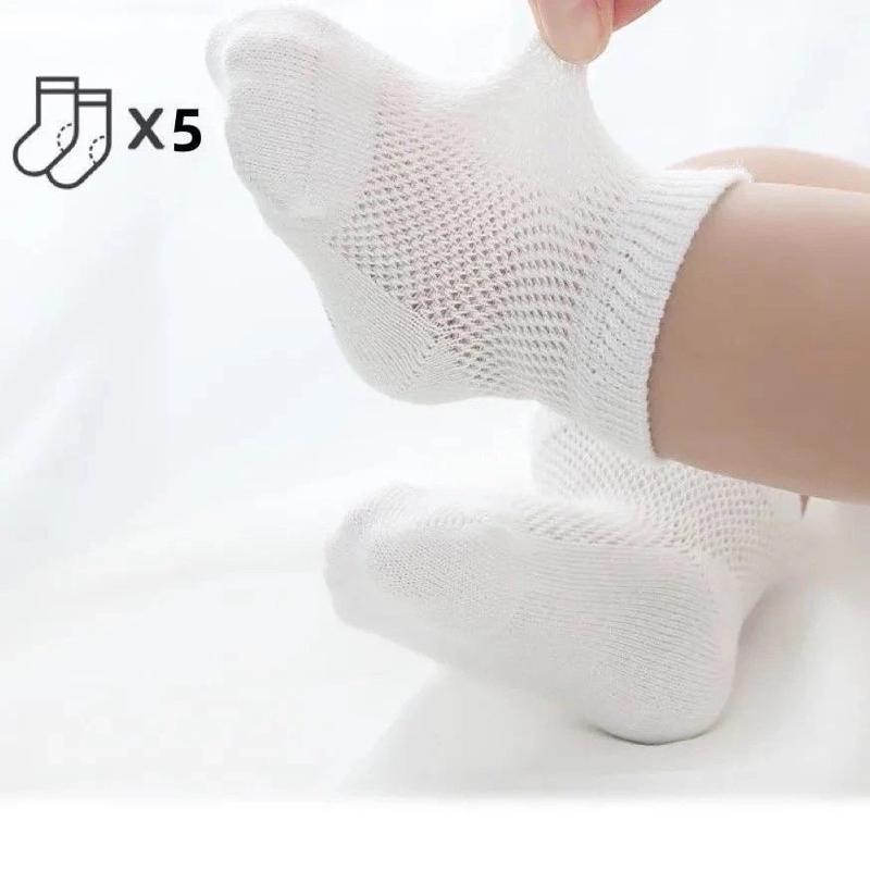 Combo 5 đôi tất lưới hè cho bé sơ sinh từ 0-12m 0