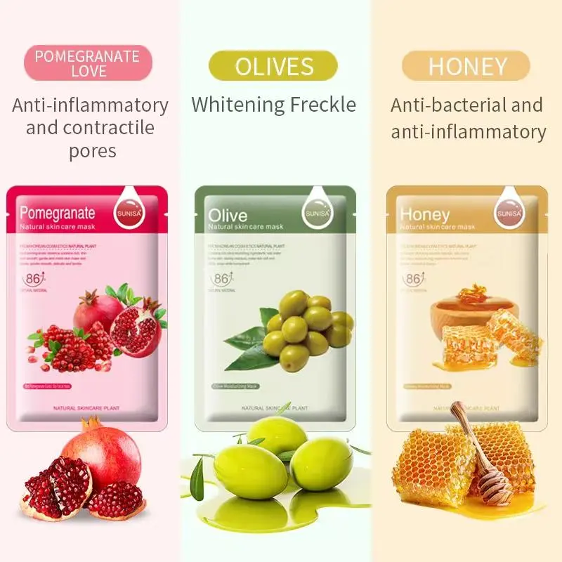 SUNISA Fruit Facial Mask Whitening Face Mask Fresh Feeling Deeply Hydrating Skincare Brightening