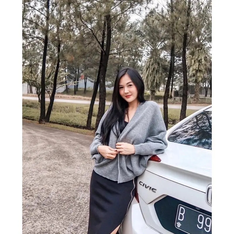 Toply shop Cardigan rajut oversize yuki rajut atasan 1