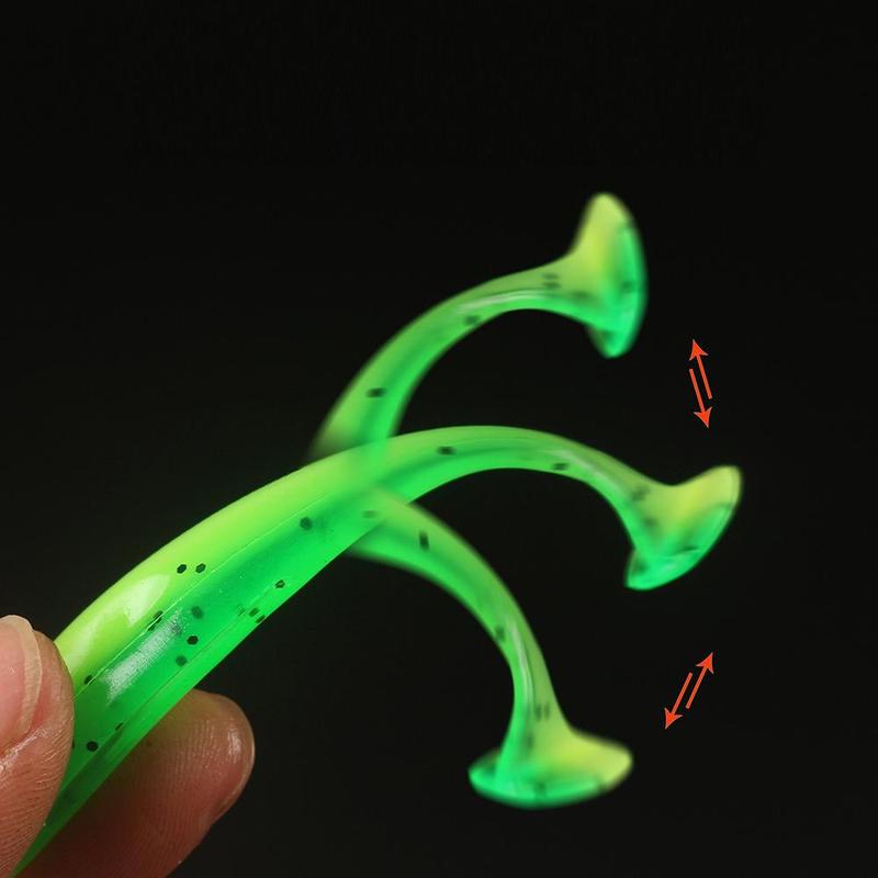 Two Tone Artificial Fishing Bait, 50pcs Random Color Flexible Durable Soft Fishing Lure, Outdoor Fishing Accessories, Flyfishing, Solocamping, picnicaesthetic 3