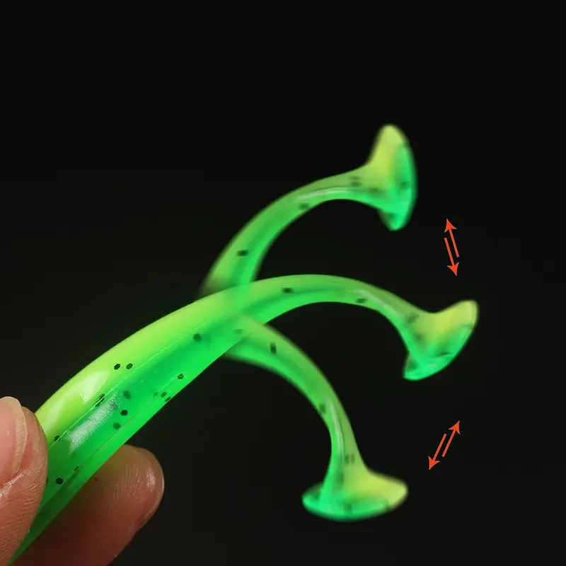 Two Tone Artificial Fishing Bait, 50pcs Random Color Flexible Durable Soft Fishing Lure, Outdoor Fishing Accessories, Flyfishing, Solocamping, picnicaesthetic 3