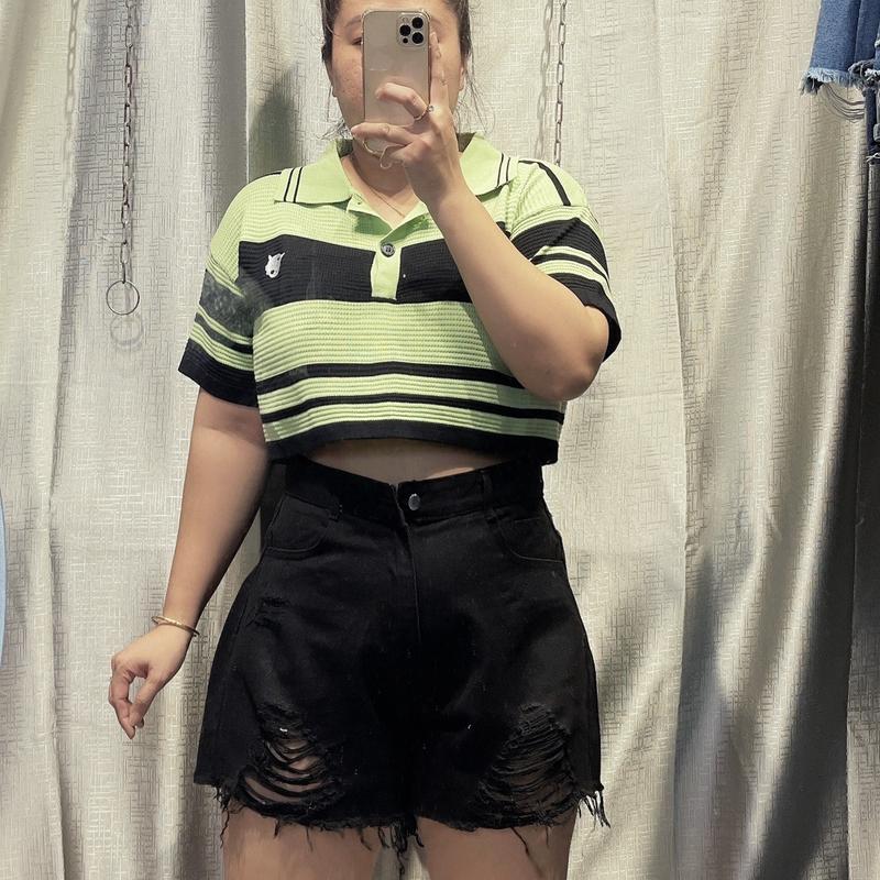 Quần sort jean đen rách bigsize lưng cao( có 30)