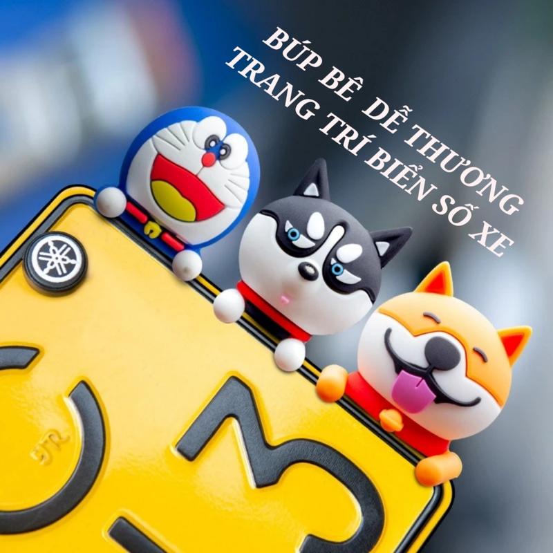 [Tặng miếng dán] Búp Bê Nhỏ Dễ Thương Trang Trí Biển Số Xe Hơi Xe Máy, Điện Thoại, Màn Hình Máy Tính, Tai Gương, Góc Vuông