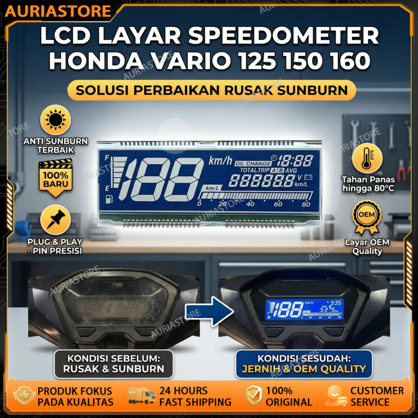(LCD Only) LCD Vario New 125 / 150 / 160 ESP, Keyless/non keyless 2018 - Sekarang