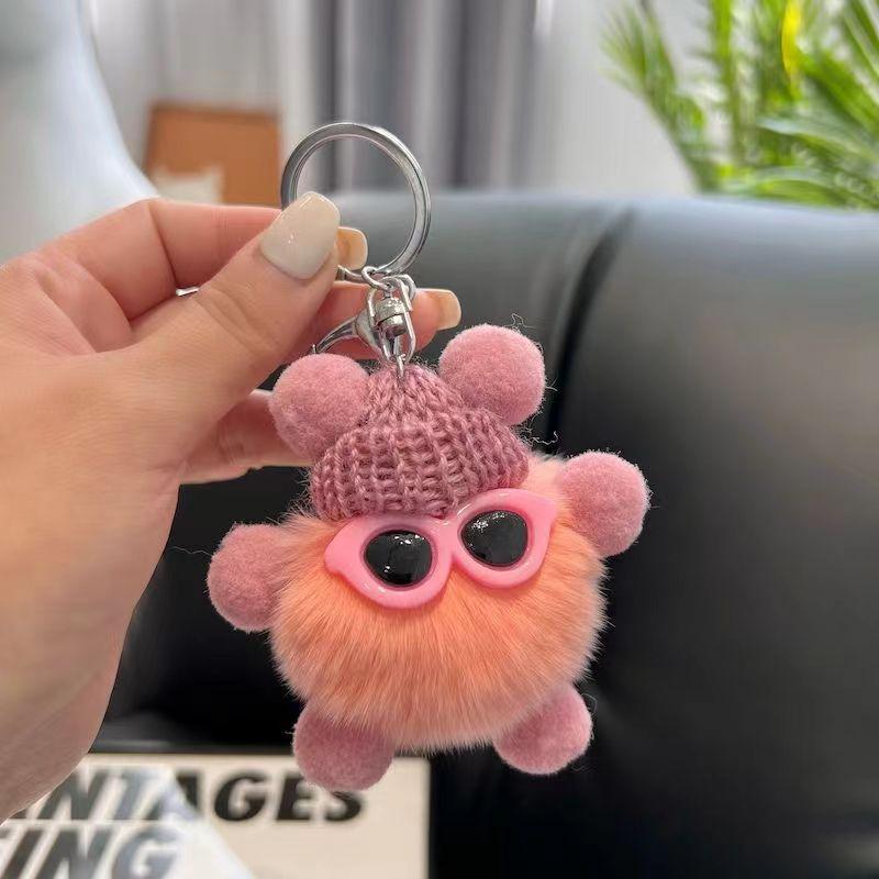 Product Introduction of Imitate Rex Rabbit Fur Little Briquette Elf Car Key Ring During Ins Online Influencer cute Plush Doll Bag Charm 22