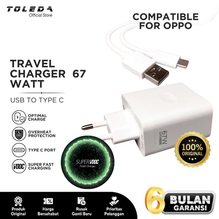 Gambar Charger 67W Compatible For OPPO Type C Super VOOC USB Port dari Toleda Indonesia Kota Tangerang Tokopedia