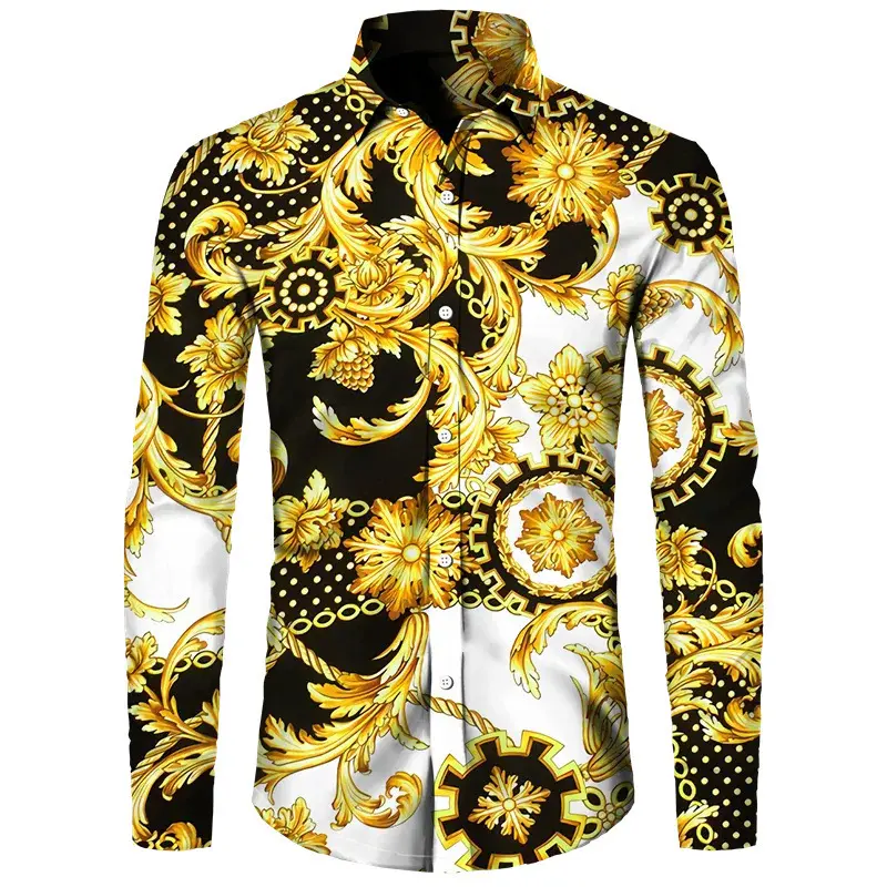 Cheap and Comfortable Hot Sale Spring and Autumn 3D Printed Men's Fashion Casual Long-Sleeved Shirt One Can Be Ordered Durable and Reliable