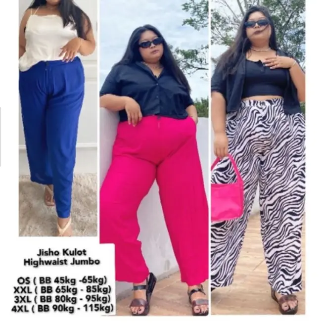Jisho Kulot Bigsize Wanita, Rayon Berkualitas, Nyaman dan Adem - Variasi, Panjang 2