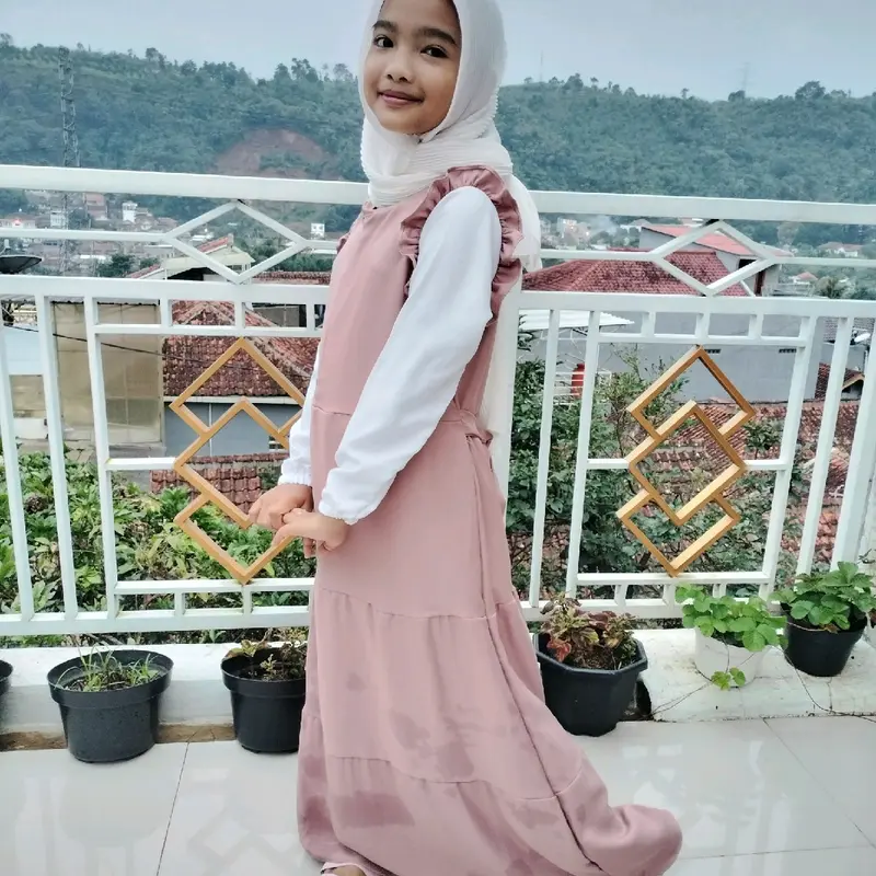 Gamis anak zilla terbaru size 1-11 tahun Muslim Polos 3