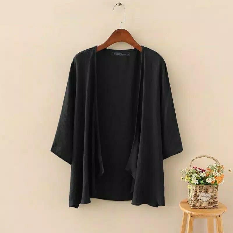 KARDIGAN PANJANG WANITA FASHION MUSLIM - TALITA CARDI POLOS KATUN LINEN - OUTER WANITA MURAH 3