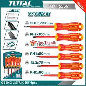 Obeng Listrik Insulated Screwdriver Set 6 PCS TOTAL THTIS566