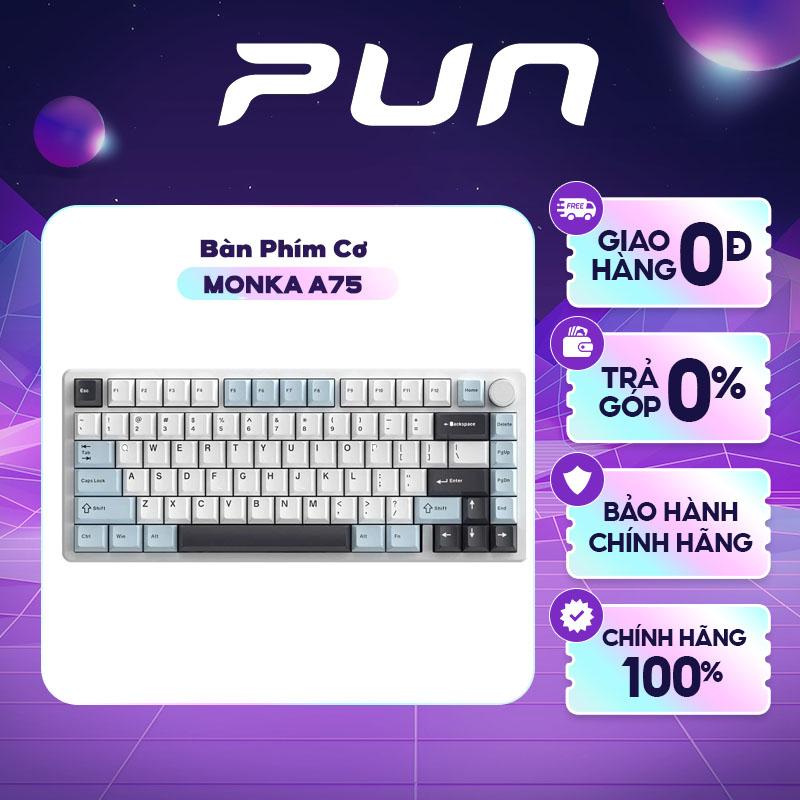 Monka A75 - Bàn phím cơ A75 Kết Nối 3 Mode, Full Nhôm, Led RGB
