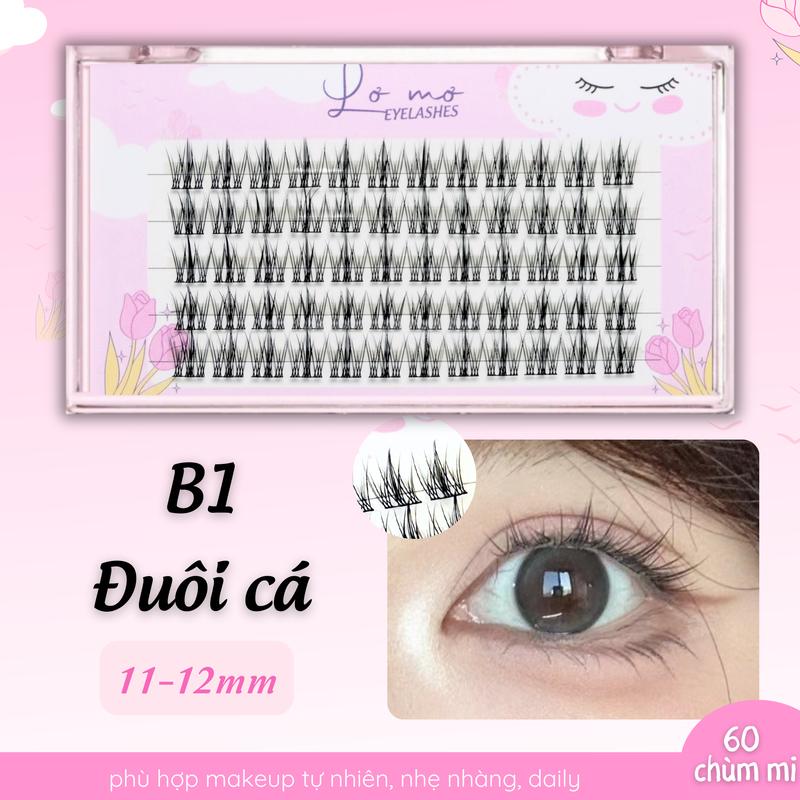 Mi Giả LƠ MƠ 5 Hàng, Mi Đuôi Cá, Mi Tai Thỏ có thể tái sử dụng, mi mềm, nhẹ mắt