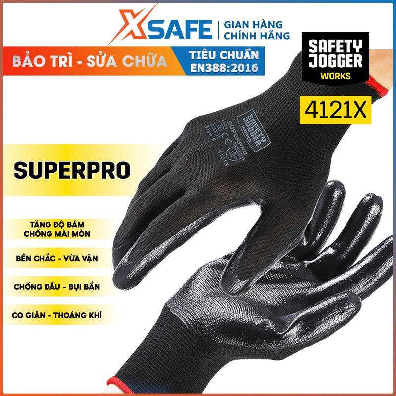 Găng tay chống dầu nhớt Jogger Superpro, Bao tay lao động sửa chữa xe máy chống trơn trượt, độ linh hoạt cao