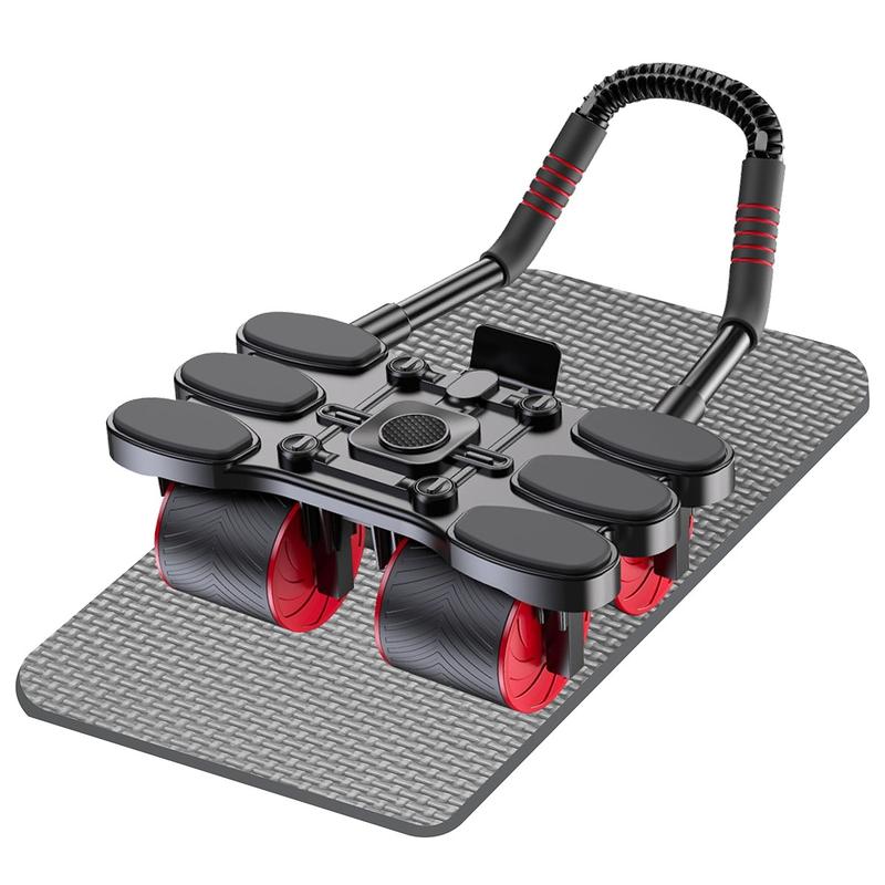 Tặng tấm lót [RW099] THỂ THAO-Con Lăn Tập Bụng Phiên Bản 4 Bánh 6 Bệ Đỡ Tay, Khung Sắt, Thiết Kế Tay Cầm Êm Ái, Bánh Xe Trợ Lực Phù Hợp Mọi Lứa Tuổi Tập Cơ Bụng Tập Gym Thể Dục Nam